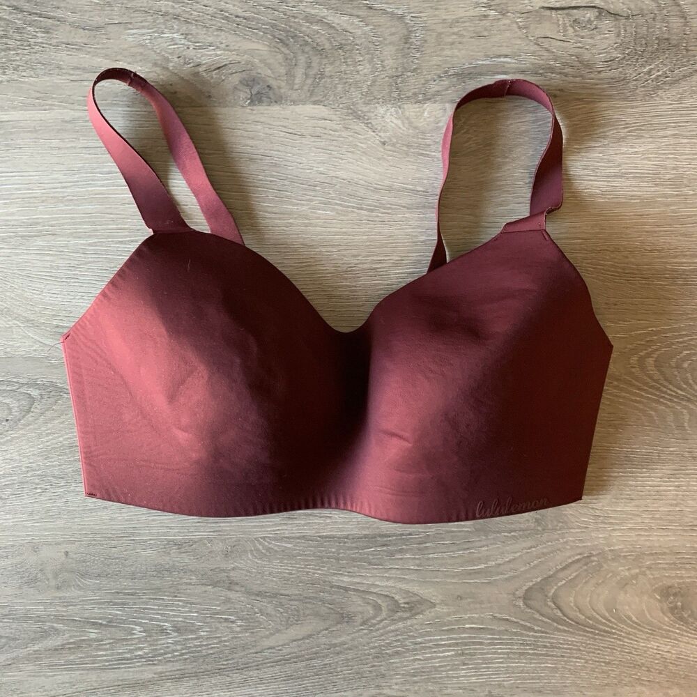 Lululemon Maroon Sports Bra Straps Adjustable Hook Closure Women’s Size 34DD
